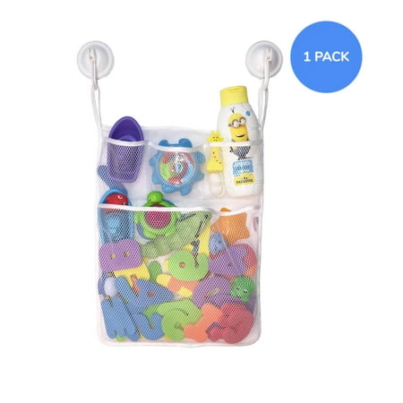 Lilly’s Love Bath Toy Storage Hanging Wall Mesh Organizer w/ 2 Strong Suction Hooks 14" x 20" 1 Pack