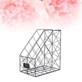 thumbnail image 4 of MasteelfCA Books Organizer Storage Rack Practical Shelf Stand Magazine Desktop Hollowed Out Iron Grid Home Management File Holder (Black), 4 of 7