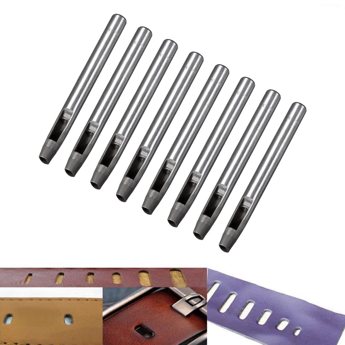 Oval Steel Leather Craft Hollow Hole Punch 9.5mm x 4.7mm for Leather