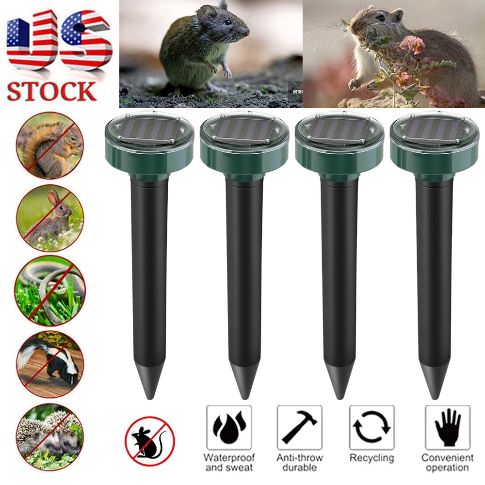 2Z 8Pcs Mole Repeller Solar Charge, Mole Rat Repellent Solar Ultrasonic Repeller Spike Garden Pest Deterrent,Garden Supplies
