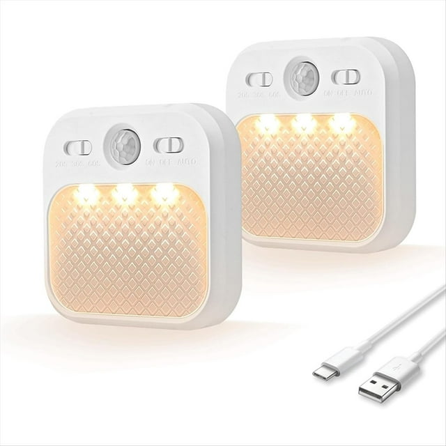 Lámpara de Noche con Carga Automática para Armario, Pasillo, Escaleras, Cocina, Dormitorio, con Sensor Infrarrojo Inteligente para Personas