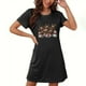 thumbnail image 1 of Camisón corto de talla grande para mujer, camisón de manga corta con estampado de pecho a la moda, camisón para mujer, 1 of 2
