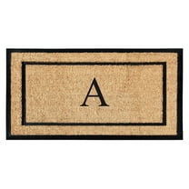 A1HC Natural Coir and Rubber Monogrammed Door Mat, 24x48 in, Thick Durable Thin Profile Welcome Mat for Front Porch & Entryway