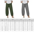 thumbnail image 3 of Women's Casual Cotton Linen Harem Pants Elastic Waist Pocketed Pants Relax Fit Ankle Length Trouser, 3 of 3