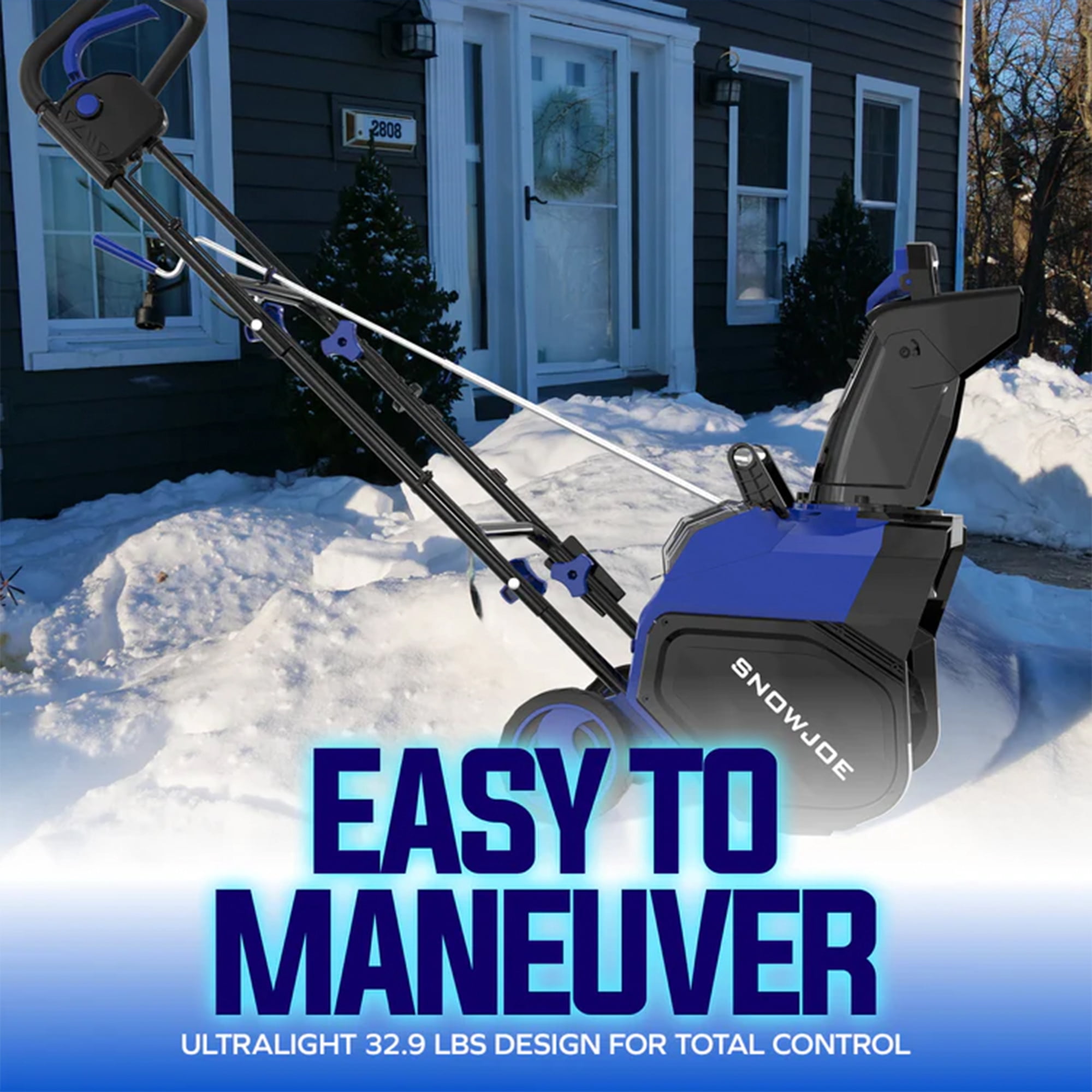 Snow Joe 48V Cordless Snow Blower Machine, Battery Powered w/ LED, 18\" Clearing