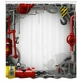 thumbnail image 3 of Ambesonne Industrial Shower Curtain, Engineering Themed Gears, 69"Wx75"L, Orange Yellow Grey, 3 of 3
