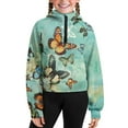thumbnail image 5 of Chririnla Butterfly Print Tiger Sweatshirts Rose Sweatshirts with Pocket Lion Sweatshirt Birthday Party Sweatshirt Size 13-14 Cyan, 5 of 7