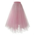 thumbnail image 3 of vigerkar Tulle Skirts for Women High Waisted A Line Tiered Layered Mesh Maxi Skirt Petticoat Pull On Elastic Costume Pink, S, 3 of 3