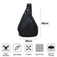 thumbnail image 2 of USB backpack waterproof travel shoulder chest bag-reflective diagonal polyester chest bag - black, 2 of 5