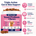 thumbnail image 3 of POLHIDE Yeast Probiotic Chews for Dogs, Itch Relief Sensitive Skin and Gut Health Support, 3 Billion CFU, Meat Flavor, 120 Count, 3 of 9