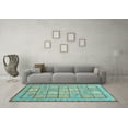 thumbnail image 3 of Ahgly Company Indoor Round Abstract Light Blue Modern Area Rugs, 6' Round, 3 of 4