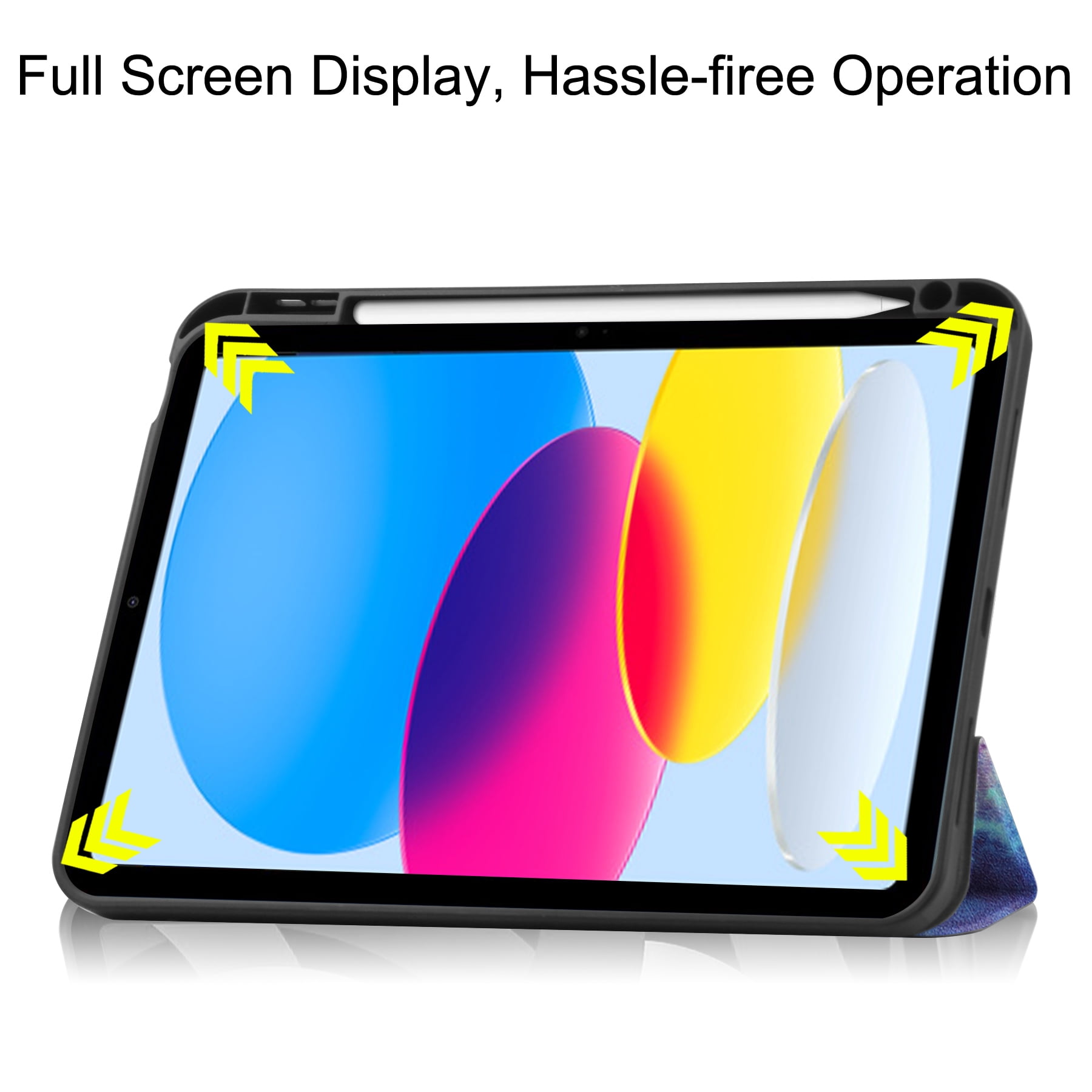 Feishell Fit for Apple iPad 10th Gen 10.9 inch 2022 Smart Case, Built-in Pencil Holder,Auto Sleep/Wake,Luxury PU Leather Magnetic Flip Tri-fold Stand Slim Thin Protective Cover,Galaxy