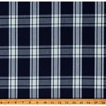 Cotton Robert Kaufman Yarn Dyed Lightweight Deep Navy and White Plaid Fabric by the Yard (SRK-20751-62INDIGO)