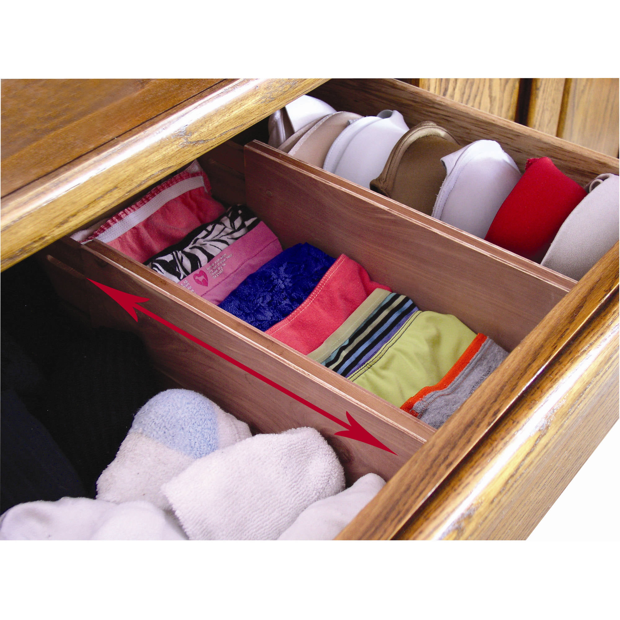 Axis International Marketing Adjustable /& Expandable Drawer Dividers and Organizers for Household Storage Red Wood Cedar 2 Pack