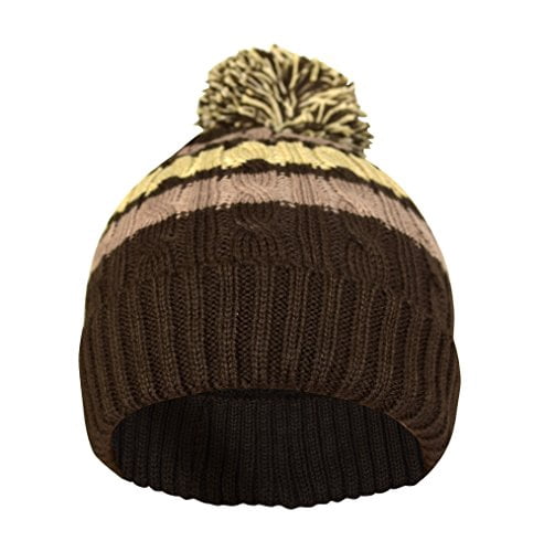 brown pom pom hat