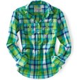 thumbnail image 1 of Camisa tejida con botones a cuadros Aeropostale Mujer Verde XS, 1 of 1