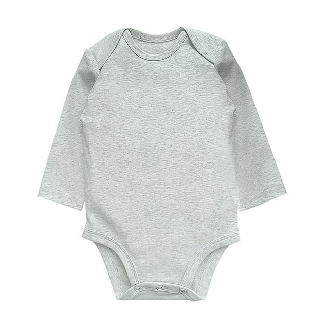MIASHUI Cache-Couche à Manches Longues pour Bébé en Coton une-Pièce, Gris Pâle, 12-18 Mois