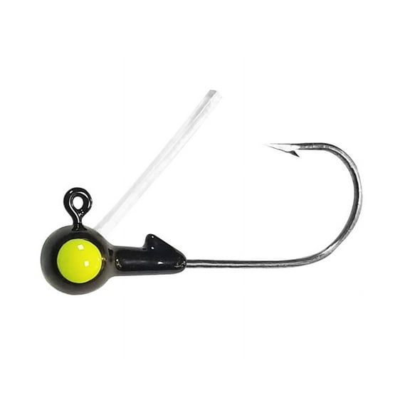 Big Bite Baits Big Bite Weedless Jig 1/16oz Round Ball Jighead Black