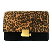 New Saint Laurent Bellechasse Black Leather Leopard Print Crossbody 482044