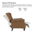thumbnail image 5 of Traditional Genuine Leather Push Back Wingback Recliner Chair Tufted with Nailhead Trims and Solid Wood Legs for Living Room Camel, 5 of 8