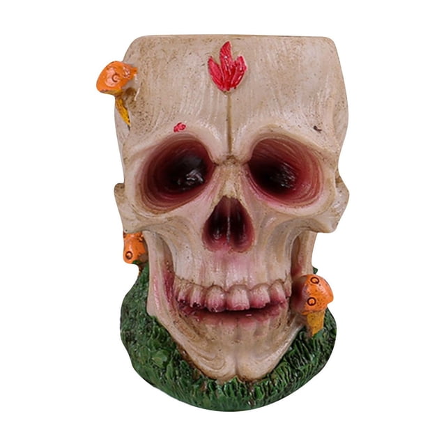 Adornos de varios cráneos para Halloween,Festival de fantasmas,cráneos de rosas,artesanías de resina,decoración de ambiente de terror