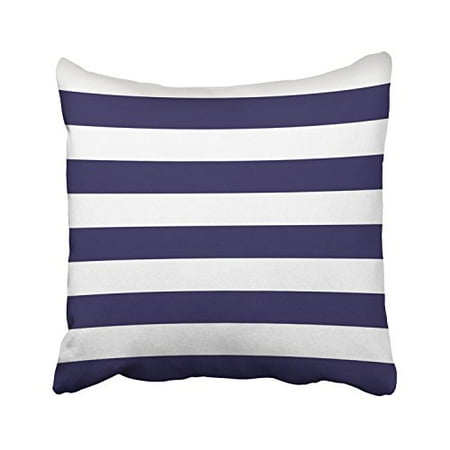 Navy Blue And White Decor WinHome Navy Blue And White Horizontal Stripes Patterns Decorative Pillowcases With Hidden Zipper Decor Cushion Covers Two Sides 18x18 inches ()