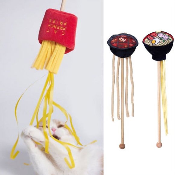 Visland Catnip Type Cat Toys Bite-resistant Plush Interactive Teaser Wand Toy for Cats Kitten