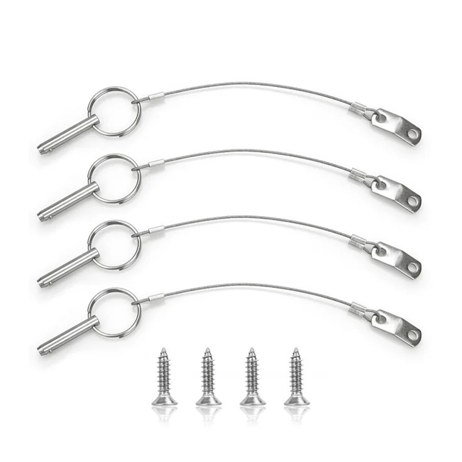 Quick Release Pin Top Pins with Lanyard, Diameter 0.25 Inch/6.3mm, Total Length 1.49 Inch/38mm (4 pcs) ,Accessories