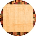 thumbnail image 1 of Ahgly Company Indoor Round Solid Orange Modern Area Rugs, 4' Round, 1 of 1