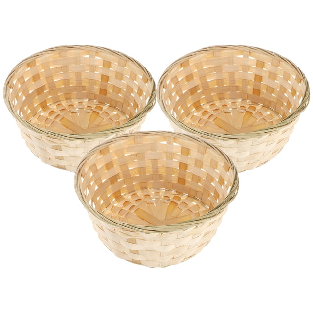 Shisuyan 3Pcs Durable Bamboo Baskets Useful Storage Baskets Lightweight Baskets for Home