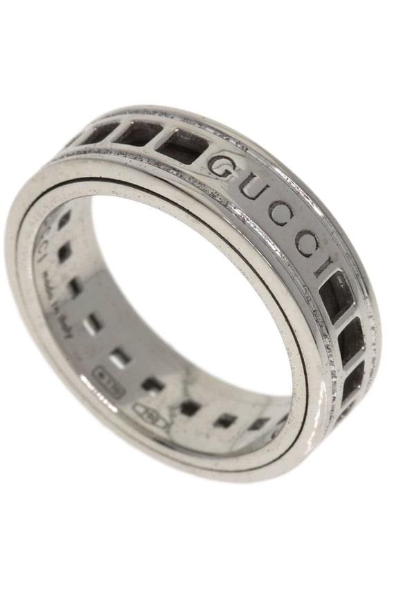 Pre-Owned Gucci Scroll #8 Ring, 18K White Gold, Women's.