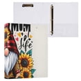 thumbnail image 3 of Mother's Day Sunflowers Gnome 3 Ring Binders 1.5 inch Hardcover File Folders with Interior Pockets A4 Size Organizer for School Office Hospital, 3 of 8