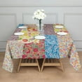 thumbnail image 3 of Pioneer Flower Floral Print Pattern Square Tablecloth,Waterproof Square Table Cover,Wipeable Spillproof Washable Table Cover for Home Kitchen Party Decor 42"X42"(107x107cm), 3 of 6