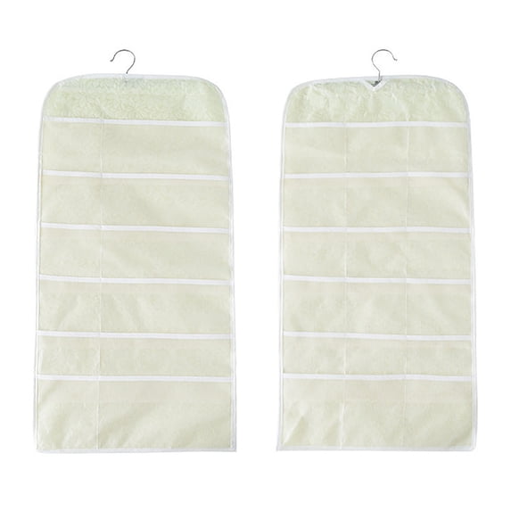 Wovilon Non-Woven Double-Sided Storage Bag Washable Wardrobe Multi-Pocket Bra Hanging Bag Door Rear Socks Storage Bag 1218