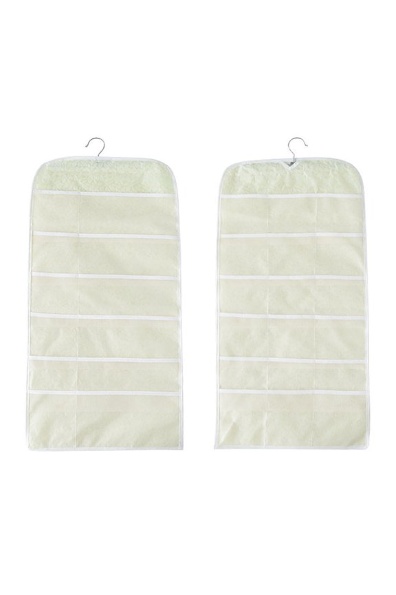 Non-Woven Double-Sided Storage Bag Washable Wardrobe Multi-Pocket Bra Hanging Bag Door Rear Socks Storage Bag 1218
