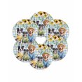 thumbnail image 7 of 15 Inch Round Placemats Set of 6, Spring Dog Non Slip Heat Insulation PP Table Mats, Sunflower Daisy Botanical Blue Plaid Washable Place Mats for Kitchen Dining Party Table Decor, 7 of 7