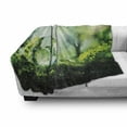 thumbnail image 3 of World Soft Flannel Fleece Blanket, Globe on Fresh Green Grass Morning in Forest Natural Reflection Environment Ecology, Cozy Plush for Indoor and Outdoor Use, 60" x 80", Green Yellow, by Ambesonne, 3 of 6