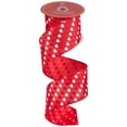 thumbnail image 2 of Red and White Diagonal Hearts Valentine's Day Wired Craft Ribbon 2.5" x 10 Yards, 2 of 6