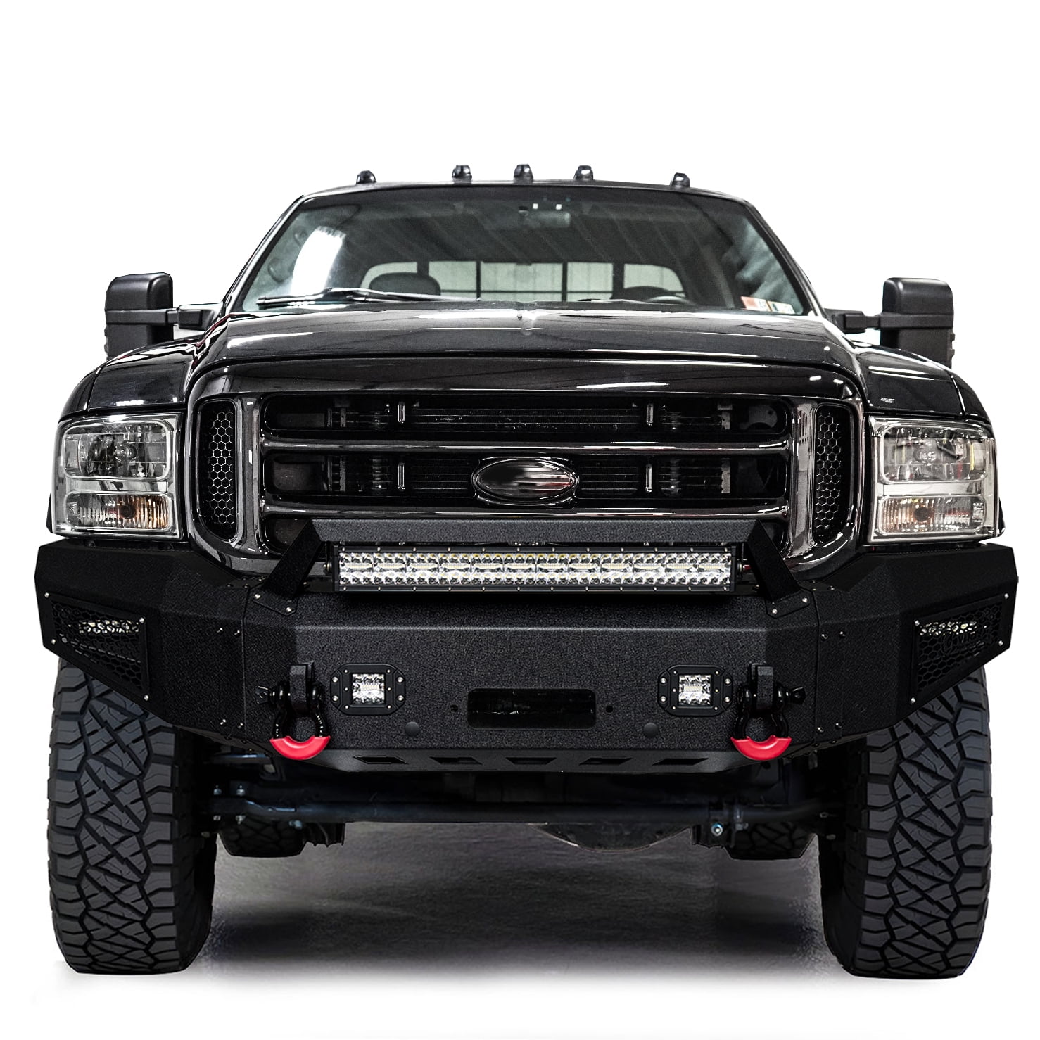 Vijay Front Bumper for 1999-2000-2001-2002-2003-2004 Ford F250/F350 Super Duty with Winch Plate and Aluminum LED Lights