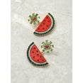thumbnail image 4 of Packed Party Women's Goldtone and Crystal Watermelon Crush Earrings, 4 of 4