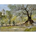 thumbnail image 2 of Chase, William Merritt 18x15 Black Ornate Wood Framed with Double Matting Museum Art Print Titled - Olive Trees In Florence, 2 of 4