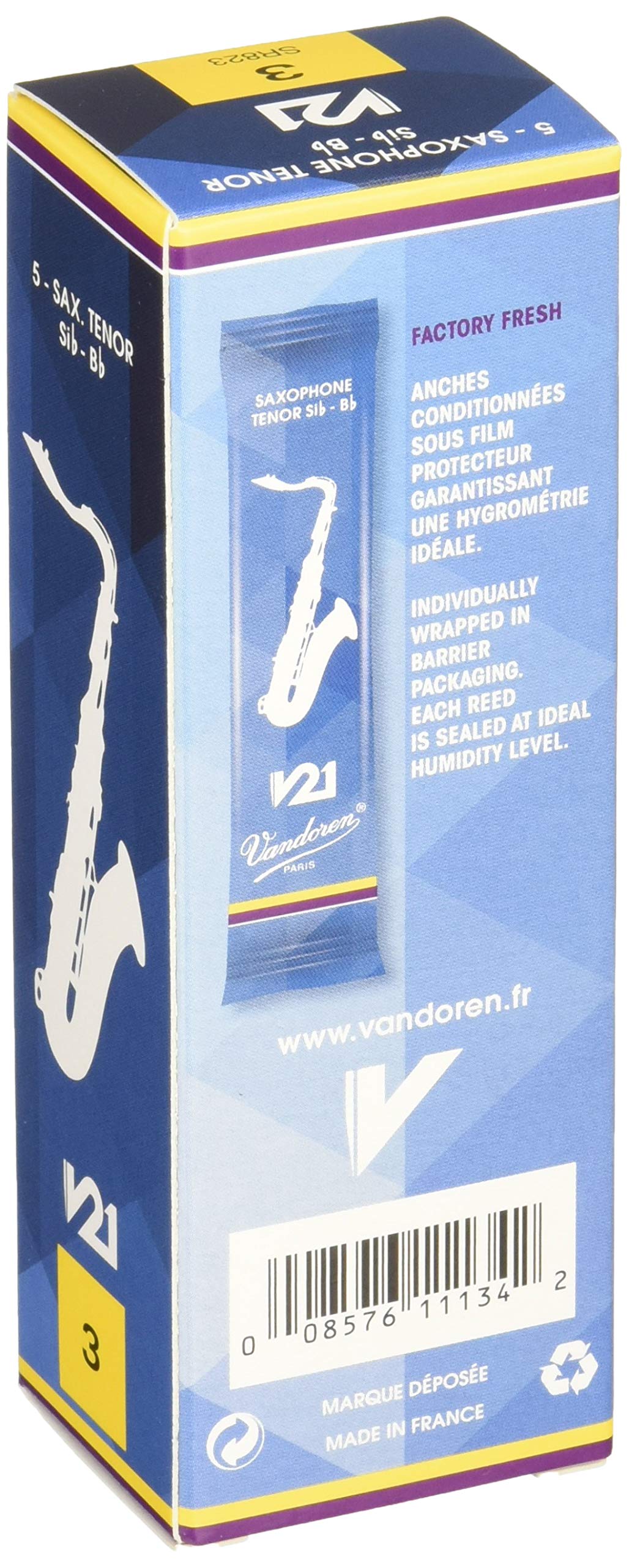 Vandoren Tenor Sax V21 Reeds Strength #3; Box of 5