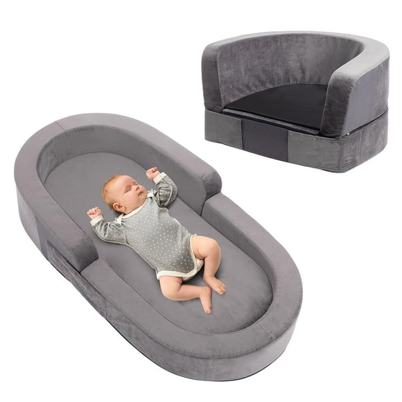 KidZest Portable Toddler Travel Bed, Baby Floor Chair, 2-in-1 Foldable Toddler Bed for Family Travel, Vacation