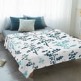 thumbnail image 4 of Teal Green Botanical Blanket Soft Cozy Warm Throw Blanket for Couch, Plush Fuzzy Flannel Fleece Blankets for Sofa, Watercolor Spring Floral Summer Leaf Bed Blankets Lightweight Gifts for Men, 40"x60", 4 of 9