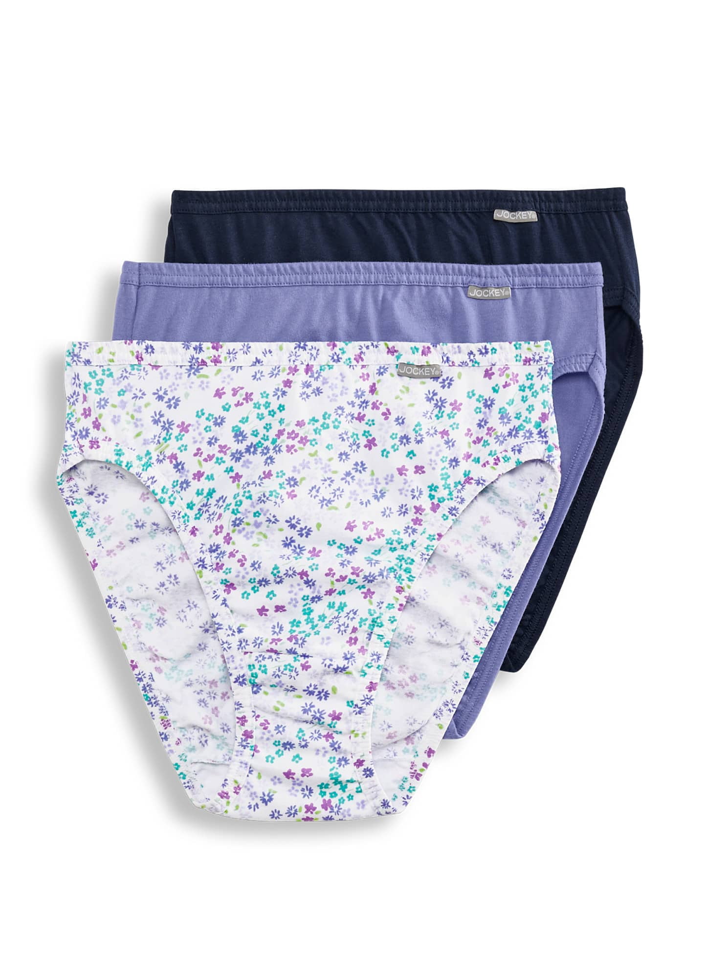 Jockey Womens Elance French Cut 3 Pack Underwear French Cuts 100