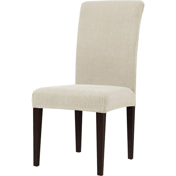 Subrtex Stretch Textured Plaid Dining, White Dining Chair Covers Set Of 4