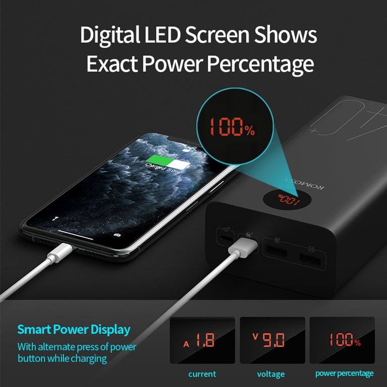 ROMOSS 40000mAh Electronics Technology Fast Charger, 18W PD Power