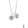 thumbnail image 2 of Delight Jewelry Silvertone Domed Black OT Silvertone Script Initial Disc - T - Charm Necklace, 20"+3", 2 of 4