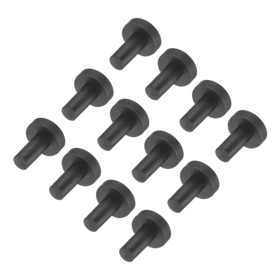 Uxcell High Temp Silicone Plug Mount Dia 3mm/0.12 inch t Shaped Rubber Stopper Hole Plugs for Powder Coating Plating Waterproof Plugs Sealing Plugs Black Pack of 12
