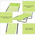 thumbnail image 4 of Outdoor Lounge Chair, Folding Reclining Chaise for Pool Beach Patio Yard Camping, Breathable Mesh with Headrest | Green | Steel, 4 of 10